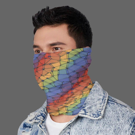 Trippy Vibrational Neck Gaiter - Psychedelic Dust Mask for Burning Man, Snowboarding & Festival Protection by Aesthetic Rebellion