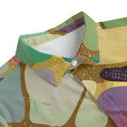 Emerald Shards Cotton Poplin Dress Shirt - Luxury Geometric Button-Down for Modern Men by Aesthetic Rebellion