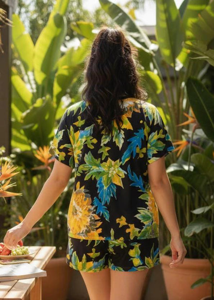 True Flower Child Vector Pajama Set - Whimsical Bohemian Loungewear for Artsy Dreamers by Aesthetic Rebellion