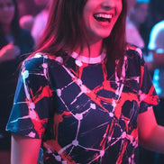 Electric Abstract All-Over Print Unisex Tee - High-Saturated Artist Edition Streetwear Shirt by Aesthetic Rebellion
