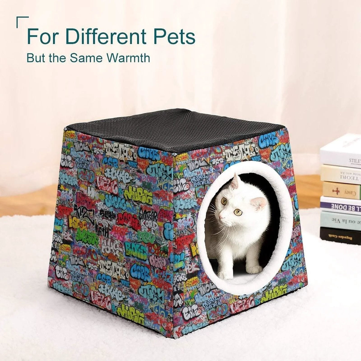 Retro-Futurist Space Capsule Pet Bed - Waterproof Mid-Century Modern Cat House & Designer Puppy Lounge by Aesthetic Rebellion