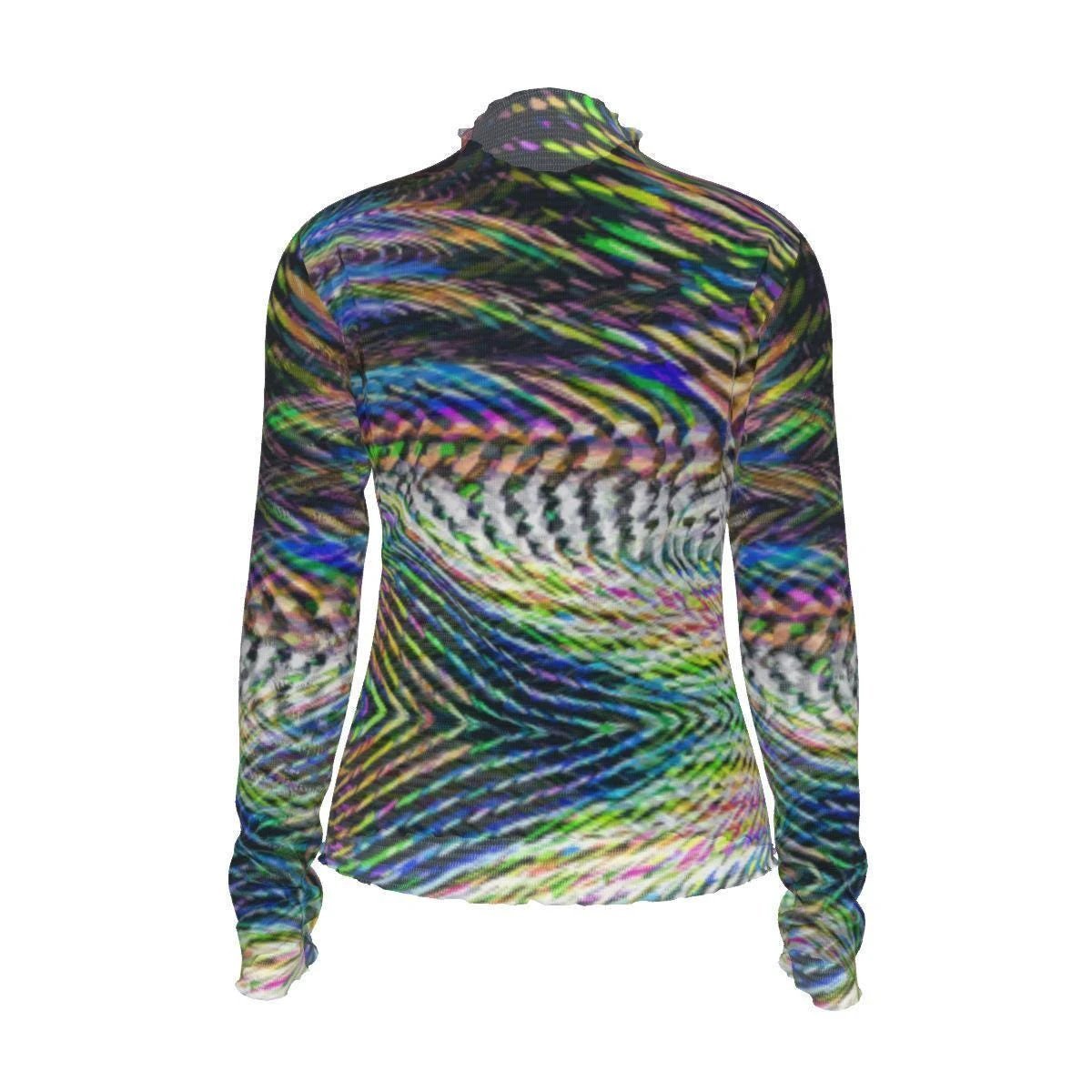 Zebra Cake Trails Breathable Mesh T-Shirt - StreetsmArt Liquid Monochrome Top for Nightclubs & Raves by Aesthetic Rebellion