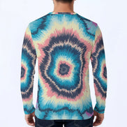 Men's Spiral Tie Dye Henley – Psychedelic Festival Streetwear Top by Aesthetic Rebellion