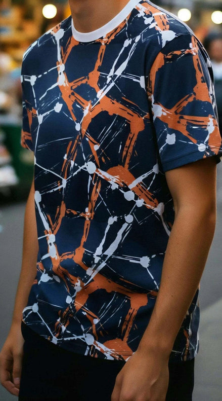 Electric Abstract All-Over Print Unisex Tee - High-Saturated Artist Edition Streetwear Shirt by Aesthetic Rebellion