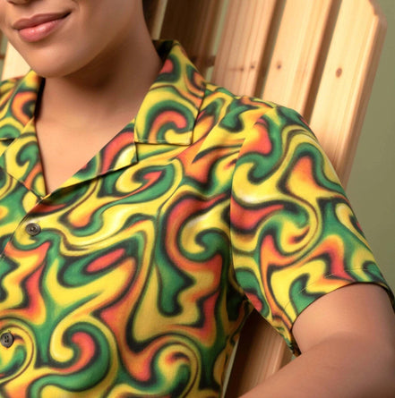 Retro Boundless Swirl Hawaiian Shirt - 70s Psychedelic Aesthetic Summer Top for Modern Creatives by Aesthetic Rebellion