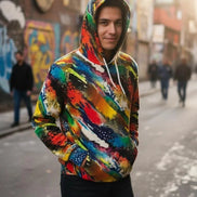 Vibrant Water Splash Hoodie – Psychedelic Fluid Art Pullover by Aesthetic Rebellion