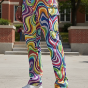 Loud Festival Cargo Pants for Ravers — Maximalist Streetwear Bottoms, Burning Man Camp Wear, Psychedelic Utility Pants, Alt Fashion Statement, Unisex Bold Print