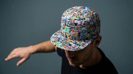 Graffiti Print Snapback Cap – All-Over Street Art Hat – Maximalist Urban Baseball Cap by SALE_DESIGN-Personal Design