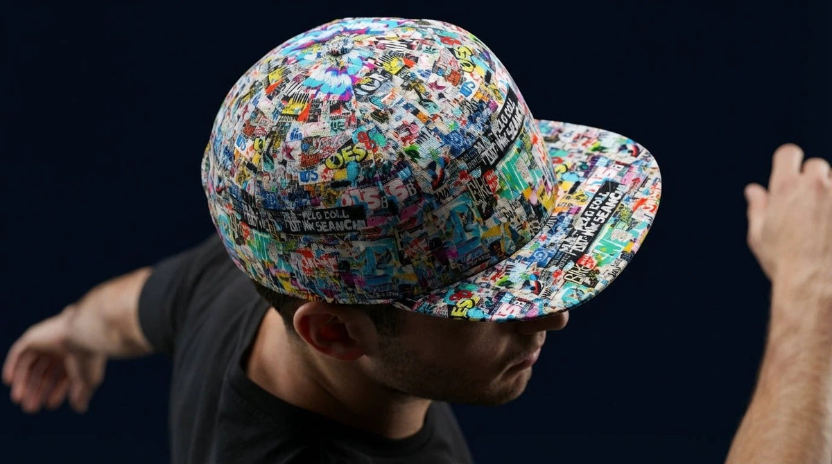 Graffiti Print Snapback Cap – All-Over Street Art Hat – Maximalist Urban Baseball Cap by SALE_DESIGN-Personal Design
