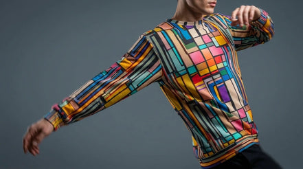 Stained Glass Geometric Sweatshirt Multicolor Abstract Art Block Pattern Unisex Pullover by Aesthetic Rebellion