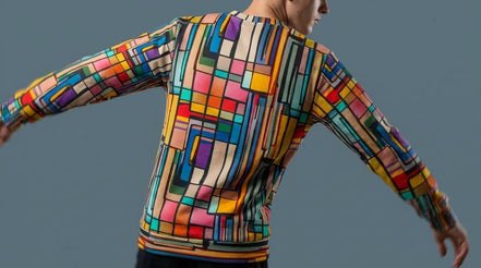 Stained Glass Geometric Sweatshirt Multicolor Abstract Art Block Pattern Unisex Pullover by Aesthetic Rebellion