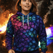 Plurrple AOP Pullover Hoodie – Bioluminescent Neural Web Streetwear