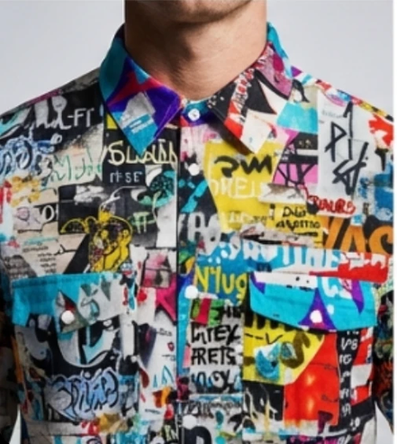 Maximalist Graffiti Art Men’s Bomber Jacket - Bold All-Over Print Streetwear, Warm Fleece-Lined Winter Coat by SALE_DESIGN-Personal Design