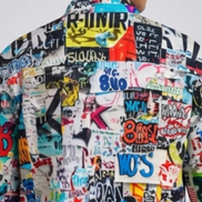 Maximalist Graffiti Art Men’s Bomber Jacket - Bold All-Over Print Streetwear, Warm Fleece-Lined Winter Coat by SALE_DESIGN-Personal Design