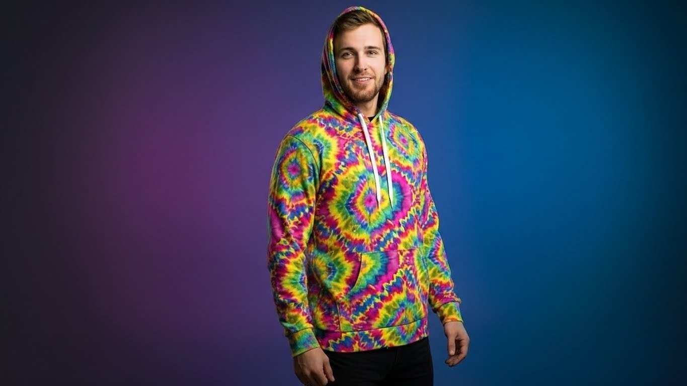 Electric Kaleidoscope AOP Pullover Hoodie – Psychedelic Fractal Streetwear