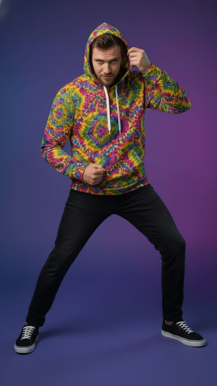 Electric Kaleidoscope AOP Pullover Hoodie – Psychedelic Fractal Streetwear | Aesthetic Rebellion