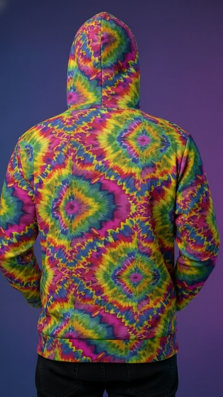 Electric Kaleidoscope AOP Pullover Hoodie – Psychedelic Fractal Streetwear | Aesthetic Rebellion