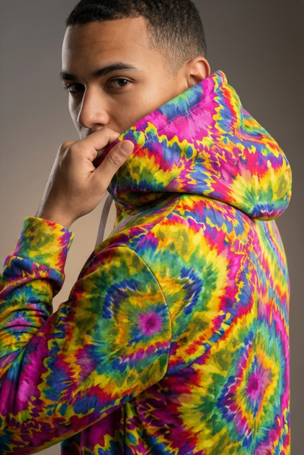 Electric Kaleidoscope AOP Pullover Hoodie – Psychedelic Fractal Streetwear