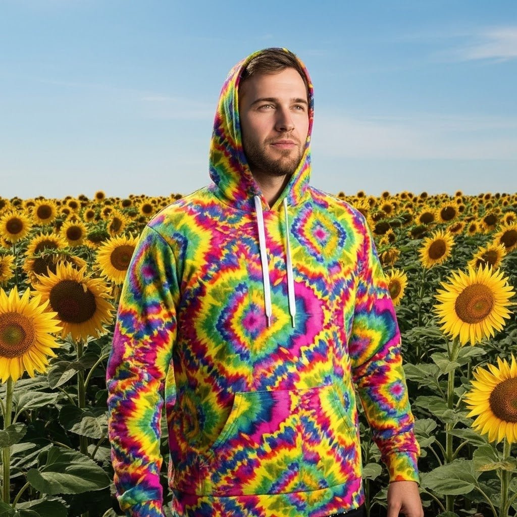 Electric Kaleidoscope AOP Pullover Hoodie – Psychedelic Fractal Streetwear
