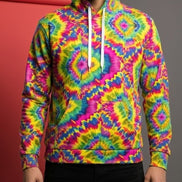 Electric Kaleidoscope AOP Pullover Hoodie – Psychedelic Fractal Streetwear