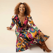 Painted Earth Long Cardigan — Artistic Print Button-Down Duster