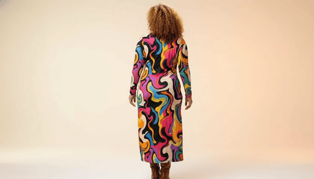 Painted Earth Long Cardigan — Artistic Print Button-Down Duster