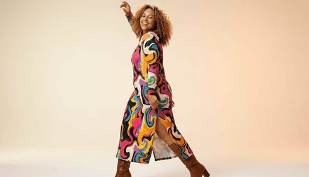 Painted Earth Long Cardigan — Artistic Print Button-Down Duster