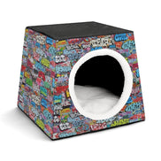 Retro-Futurist Space Capsule Pet Bed - Waterproof Mid-Century Modern Cat House & Designer Puppy Lounge by Aesthetic Rebellion
