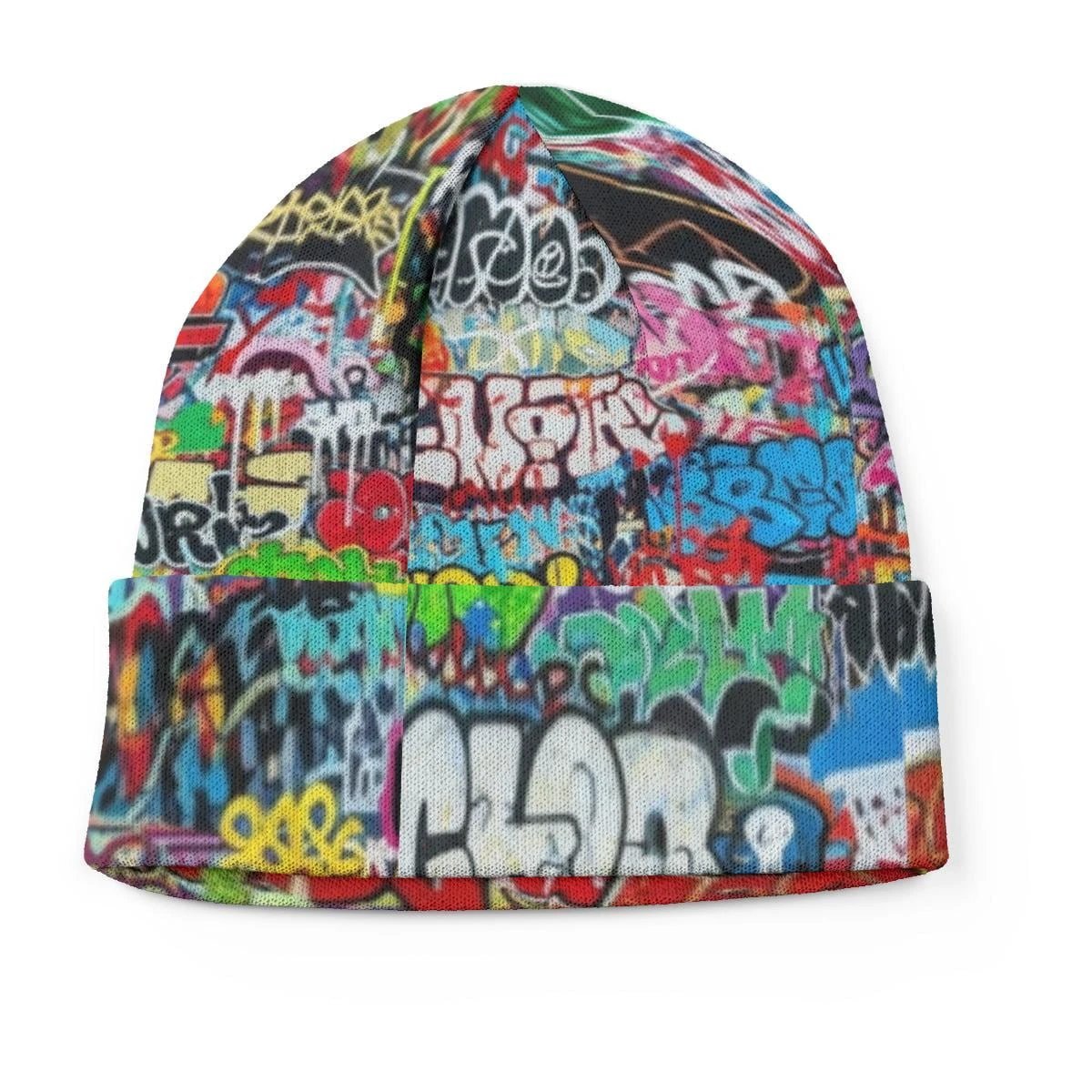 Liquid Glitch Beanie – Maximalist Graffiti Streetwear Hat by PEAPRINT