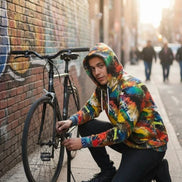 Vibrant Water Splash Hoodie – Psychedelic Fluid Art Pullover by Aesthetic Rebellion