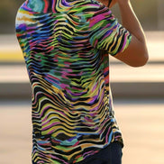 Ethereal Zebra Colorful Button-Up - Business Casual Maximalist Shirt for Creative Professionals by Aesthetic Rebellion