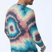 Men's Spiral Tie Dye Henley – Psychedelic Festival Streetwear Top by Aesthetic Rebellion