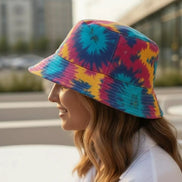 Reversible Bucket Hat • Psychedelic Kaleidoscope, Graffiti Print by Aesthetic Rebellion