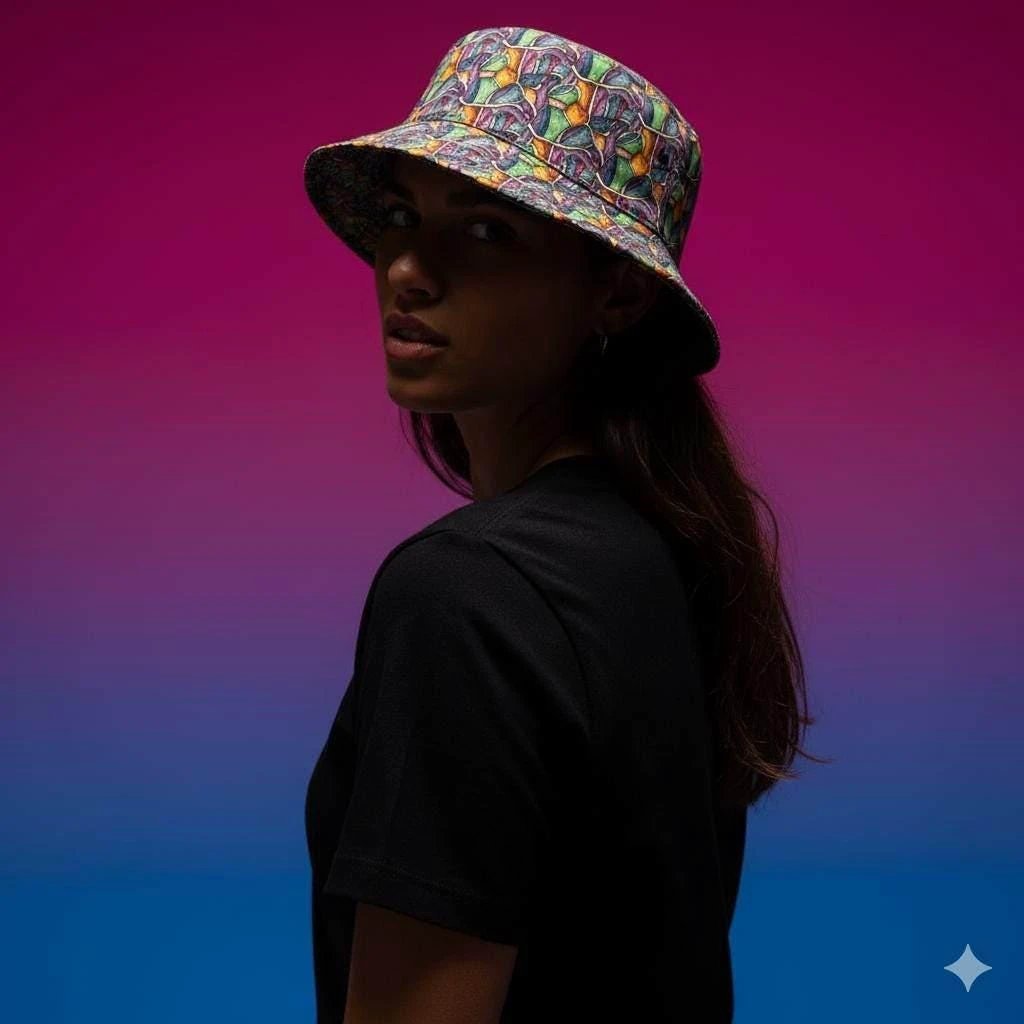 Swamp Tour Bucket Hat - Abstract Organic Sun Hat by Aesthetic Rebellion