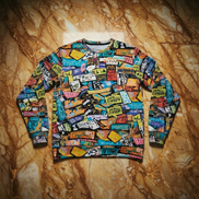 Abstract All Over Print Sweatshirt – Heavyweight Cotton Crewneck - Aesthetic Rebellion