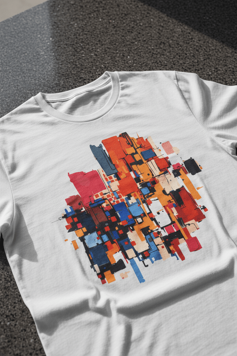 Abstract Geometric Art T-Shirt | Garment - Dyed Unisex Tee - Aesthetic Rebellion