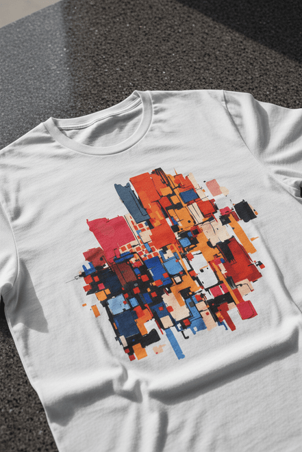Abstract Geometric Art T-Shirt | Garment - Dyed Unisex Tee - Aesthetic Rebellion