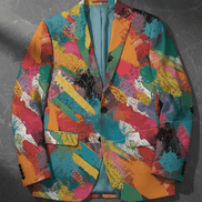 Abstract Painters Printed Suit Blazer | AOP Two - Button Slim Fit Jacket - Aesthetic Rebellion