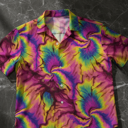 Abstract Print Silk - Feel Shirt | All - Over Print Short Sleeve - Aesthetic Rebellion