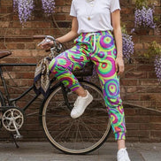Neon StreetsmArt Athletic Joggers - Vibrant Graffiti Print Unisex Activewear for Urban Style by Aesthetic Rebellion