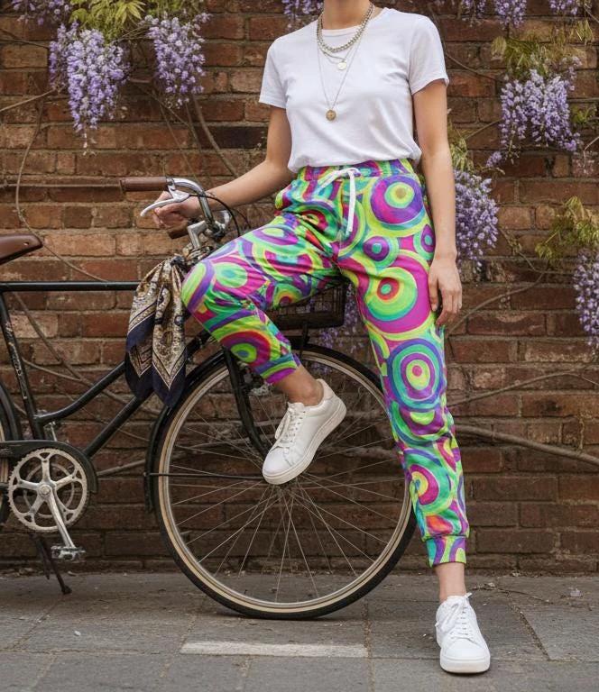 Neon StreetsmArt Athletic Joggers - Vibrant Graffiti Print Unisex Activewear for Urban Style by Aesthetic Rebellion