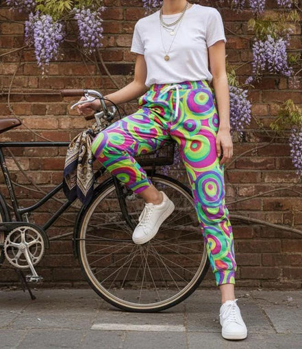 Neon StreetsmArt Athletic Joggers - Vibrant Graffiti Print Unisex Activewear for Urban Style by Aesthetic Rebellion