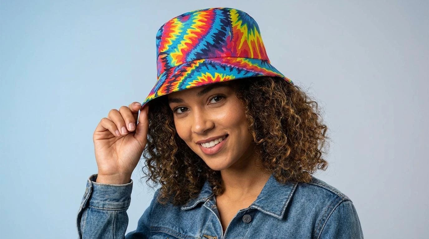 Maximalist Psychedelic Bucket Hat | Reversible Abstract Streetwear Sun Hat by Aesthetic Rebellion