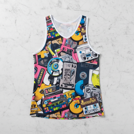 Neon 90s Cassette Tape All-Over Print Jersey — Maximalist | Aesthetic Rebellion