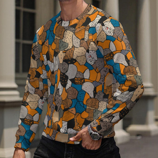 Adams Tortoise Shell All - Over Print Men's Heavy Fleece Sweatshirt - Aesthetic Rebellion