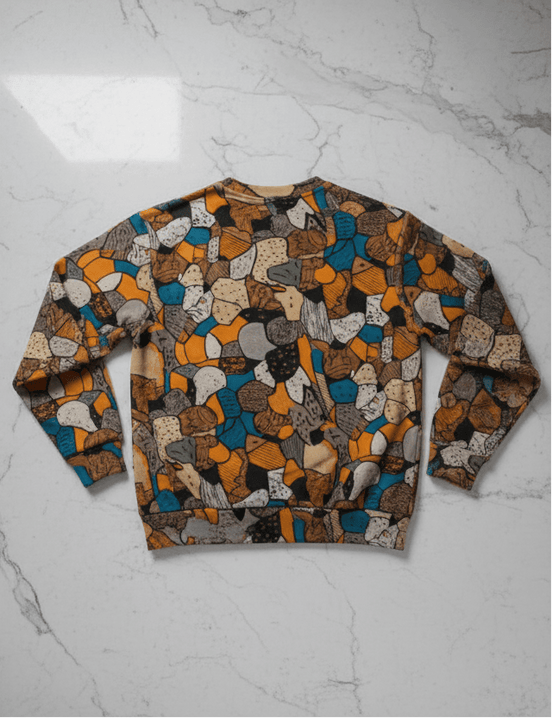 Adams Tortoise Shell All - Over Print Men's Heavy Fleece Sweatshirt - Aesthetic Rebellion