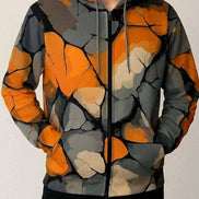 Maximalist Shattered Glass Print Hoodie - Heavyweight Primal Print Pullover for Streetwear Fans by Aesthetic Rebellion