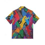 Glitched Tropical Abstract Hawaiian Shirt - Maximalist Summer Camp Top for Luxury Beach Parties by Aesthetic Rebellion