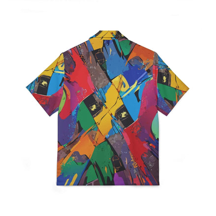 Glitched Tropical Abstract Hawaiian Shirt - Maximalist Summer Camp Top for Luxury Beach Parties by Aesthetic Rebellion