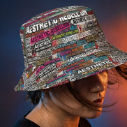 Aesthetic Rebellion AOP Word Cloud Reversible Bucket Hat | Unisex - Aesthetic Rebellion